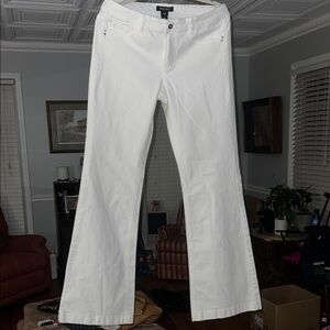 White House Black Market White Wide-Leg Jeans